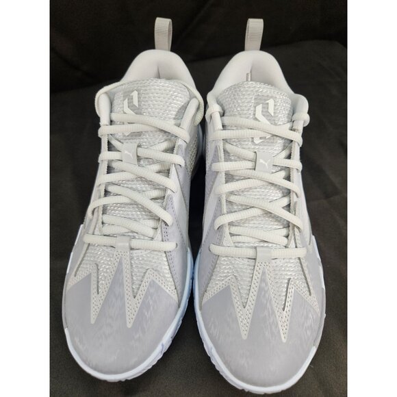 NEW Puma Scoot 1 Grey Ice Junior Basketball Shoes Size 5.5 Silver Mist/Gray Fog - Picture 3 of 8